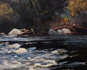 温斯洛 荷默 : The Rapids, Husdon River, Adirondacks